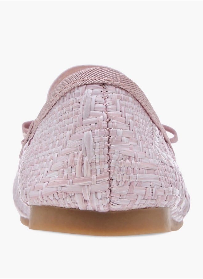 JUNIORS Bow Accent Ballerina Shoes with Elasticated Strap  - Image 5
