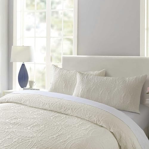 Boryard 3-Piece Queen Quilt Set, Lightweight Soft Full Size Quilt Bedspread Coverlet (90x90 inches) with 2 Pillow Shams (20x26 inches), Beige - Image 4