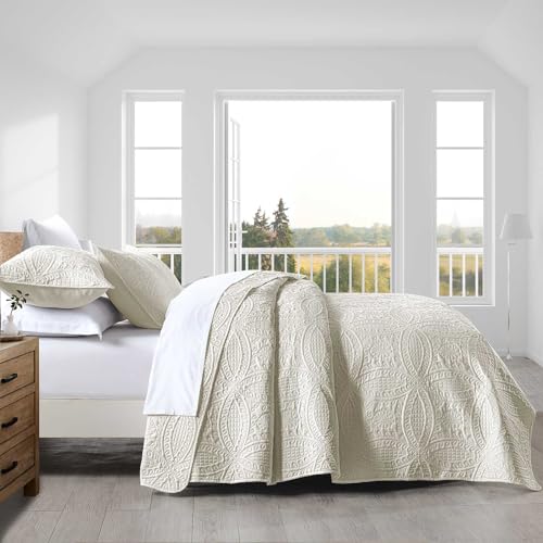 Boryard 3-Piece Queen Quilt Set, Lightweight Soft Full Size Quilt Bedspread Coverlet (90x90 inches) with 2 Pillow Shams (20x26 inches), Beige - Image 3