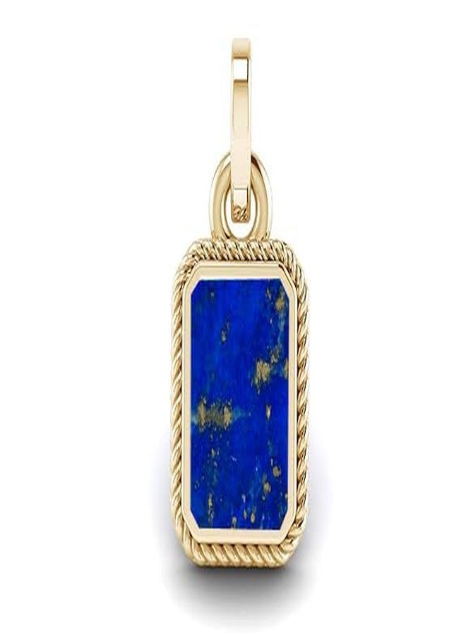 SIDHARTH GEMS 15.25 Ratti / 14.50 Carat Blue Lajward Stone Natural Lapis Lazuli Lajwart Rashi Ratna Pathar Lapis Pendant Gold Plated for Men and Women - Image 1