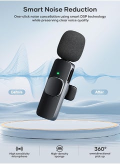 Generic 3 in 1 Wireless Lavalier Microphones for iPhone, iPad, Android, Camera, USB-C Microphone, 7-Hour Battery, Mini Microphone with Noise Reduction for Video Recording, Vlog, YouTube, TikTok  - Image 3