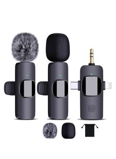 Generic 3 in 1 Wireless Lavalier Microphones for iPhone, iPad, Android, Camera, USB-C Microphone, 7-Hour Battery, Mini Microphone with Noise Reduction for Video Recording, Vlog, YouTube, TikTok  - Image 1