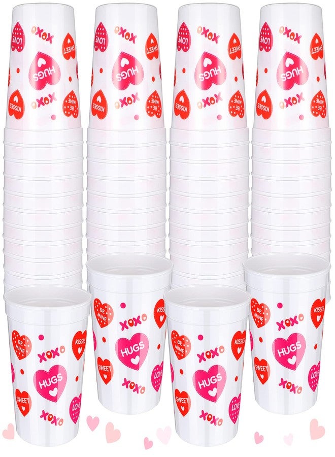 Meanplan 24 Pcs Valentine Plastic Cups, Reusable 16oz Heart Tumblers Galentines Day Cups for Kids Adults, Red Pink Valentine's Day Party Supplies for Anniversary Decoration - Image 1