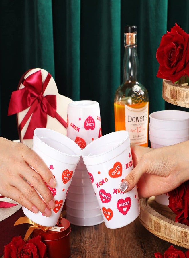 Meanplan 24 Pcs Valentine Plastic Cups, Reusable 16oz Heart Tumblers Galentines Day Cups for Kids Adults, Red Pink Valentine's Day Party Supplies for Anniversary Decoration - Image 4