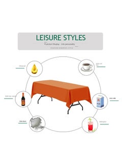Bluejw 1-Piece Solid Pattern Table Cloth Orange  - Image 2