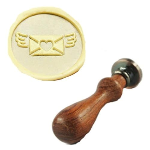 MDLG Vintage Love Letter Heart Wings Wax Seal Sealing Stamp Embellishment Wedding Invitation Card Snail Mail Gift Wrapping Wine Package Christmas Gift Idea Valentine Wax Seal Stamp Set - Image 1