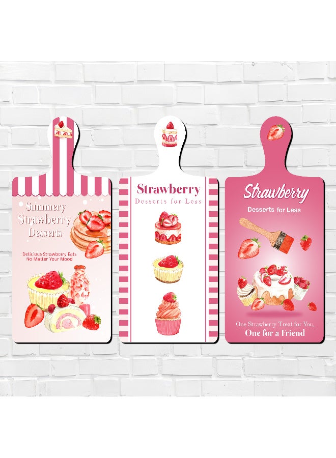 A Set Of 3 Wooden Wall Decor Pieces Designed Like Coasters Or Cutting Boards, Printed With Elegant Illustrations. Comes With Double-Sided Adhesive Backing. Dimensions: 28×13.5 Cm. Features High-Quality Glossy Printing With A Protective Layer Resistant To Dust And Wear. - Image 1