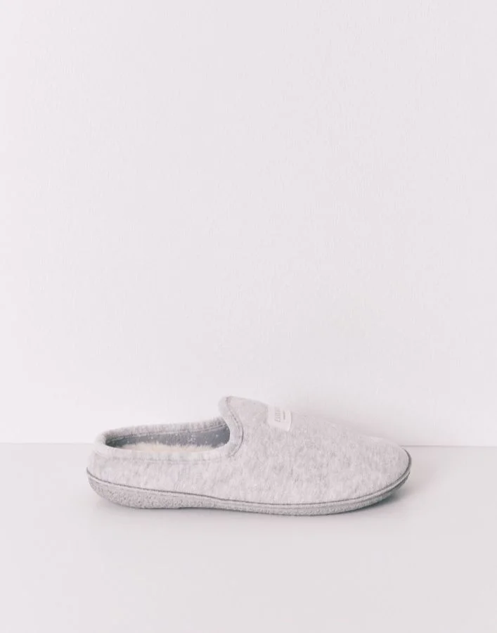 women'secret Grey Velour Slippers