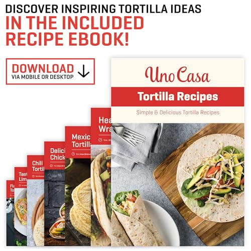 Uno Casa 10 Inch Cast Iron Tortilla Press & Comal Pan Bundle - Non-Stick, Heat-Resistant, Family Size, Gas Stovetop Compatible - Image 4