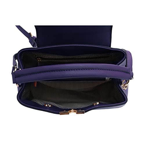 EVVE Women's Small Satchel Bag Classic Top Handle Purses Fashion Crossbody Handbags with Shoulder Strap | NV - Image 5