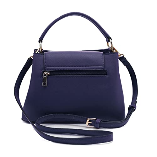 EVVE Women's Small Satchel Bag Classic Top Handle Purses Fashion Crossbody Handbags with Shoulder Strap | NV - Image 3