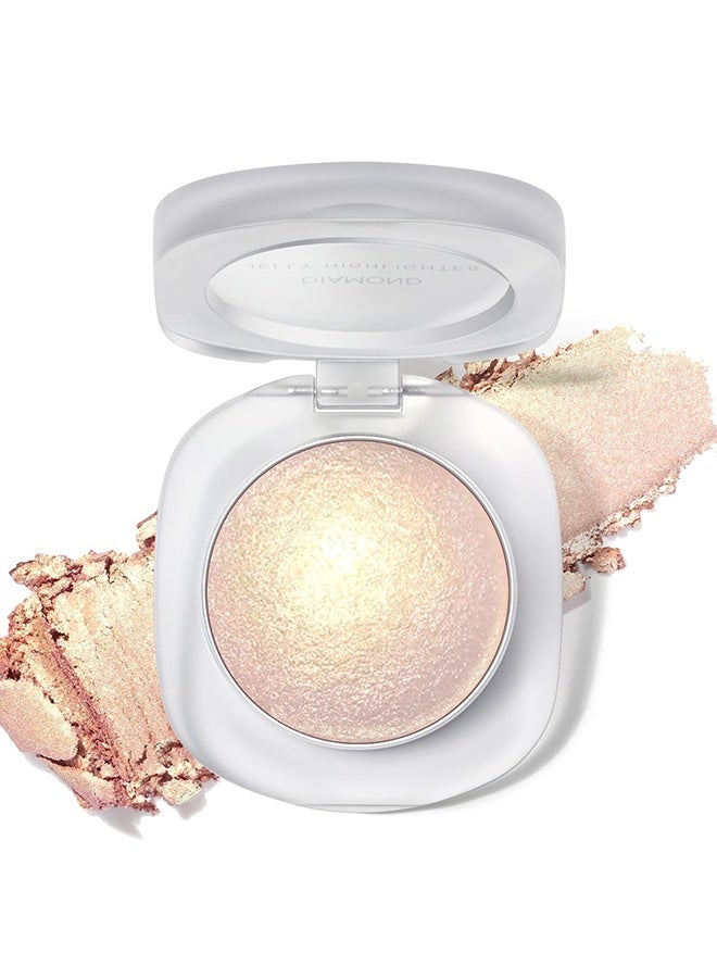 Cvz Diamond Jelly Highlighter, Duochrome Gold Silver Eyeshadow&Highlighter Palette Makeup, Color Shift Glitter Iridescent Cream Highlighter, Smooth Long Lasting Sparkling Facial Illuminator Palette Makeup #03 - Image 1