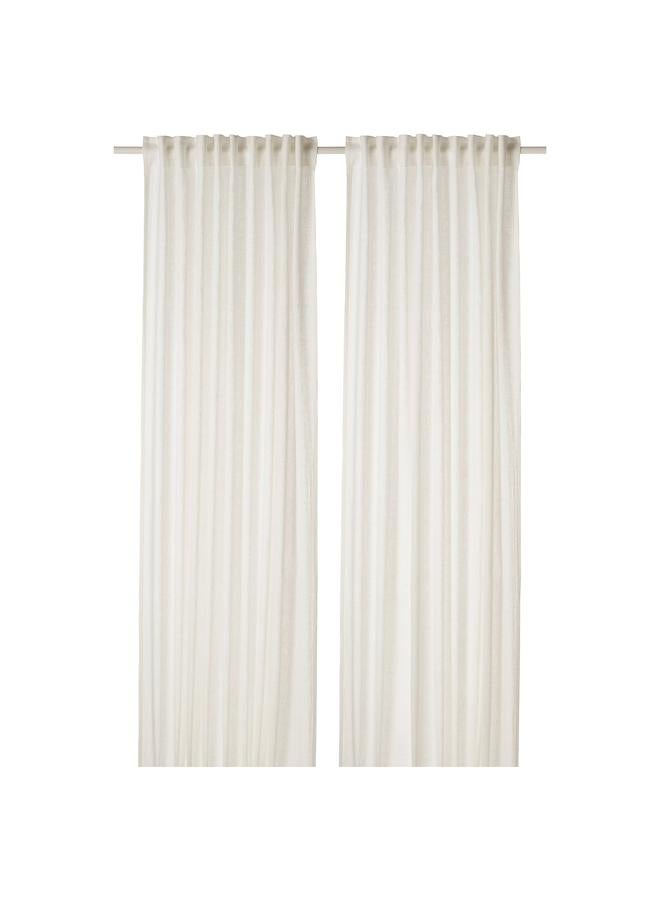 erorex Curtains, 1 pair, white/with heading tape, 145x300 cm - Image 1