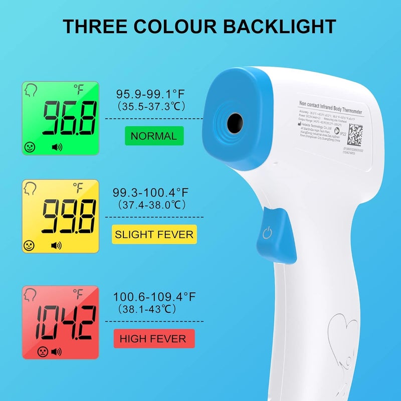 HeTaiDa Digital Thermometer for Adults and Kids, No Touch Forehead Thermometer for Baby, 2 in 1 Body Surface Mode Infrared Thermometer with Fever Alarm and Instant Accuracy Readings - Image 3