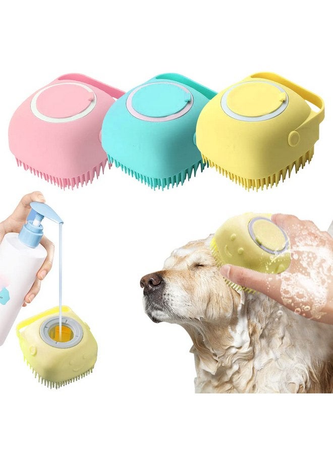 3 قطع من فرشاة استحمام الكلاب. فرشاة استحمام القطط. فرشاة شامبو ناعمة من السيليكون للكلاب، فرشاة استحمام وتدليك للحيوانات الأليفة، موزع شامبو. فرشاة استحمام من السيليكون للكلاب والقطط، فرشاة استحمام للكلاب. - Image 1