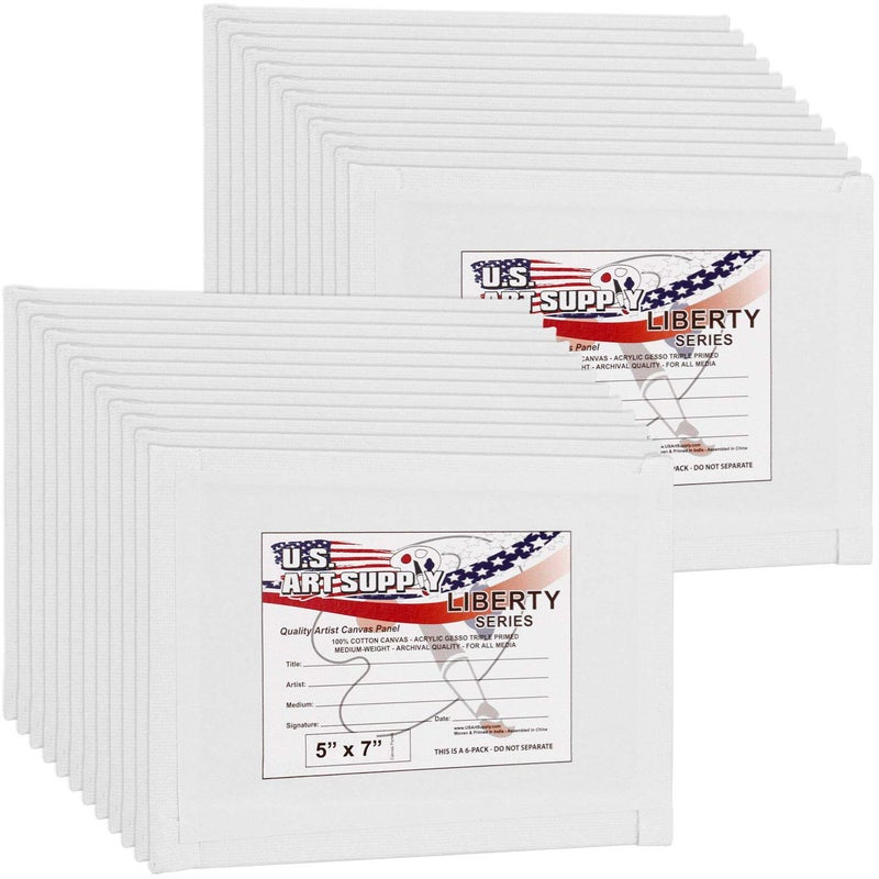 US Art Supply 5 X 7 inch Professional Artist Quality Acid Free Canvas Panels 24 Pack 1 Full Case of 24 Single Canvas Panels