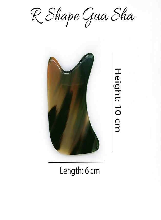 Vintageware® Natural Horn Gua Sha Tool for Face & Body Massage | Acupuncture Scraping Tool | Improves Circulation, Relieves Tension & Enhances Skin Glow (R-Shaped) - Image 2