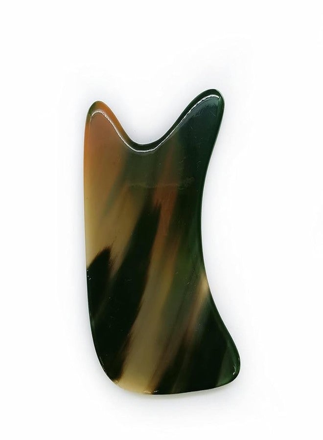 Vintageware® Natural Horn Gua Sha Tool for Face & Body Massage | Acupuncture Scraping Tool | Improves Circulation, Relieves Tension & Enhances Skin Glow (R-Shaped) - Image 1