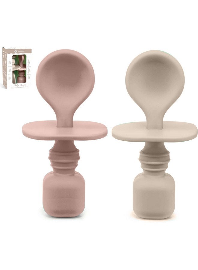 SPERRIC Silicone Baby Spoons for Baby Led Weaning 2-Pack, First Stage Baby Feeding Spoon Set Gum Friendly BPA Lead Phthalate and Plastic Free, Great Gift Set - Image 1