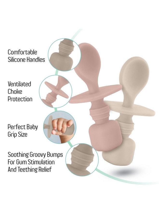 SPERRIC Silicone Baby Spoons for Baby Led Weaning 2-Pack, First Stage Baby Feeding Spoon Set Gum Friendly BPA Lead Phthalate and Plastic Free, Great Gift Set - Image 3