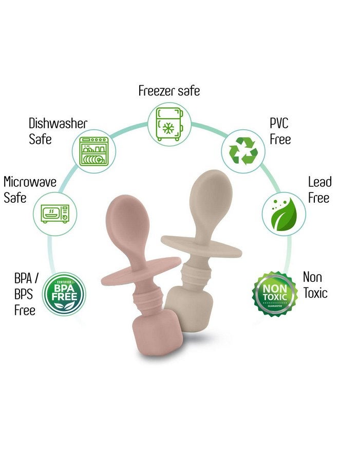 SPERRIC Silicone Baby Spoons for Baby Led Weaning 2-Pack, First Stage Baby Feeding Spoon Set Gum Friendly BPA Lead Phthalate and Plastic Free, Great Gift Set - Image 2