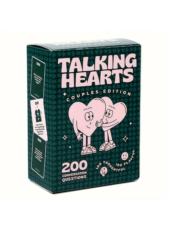 Talking Hearts Conversation Card Game - 200 Questions & 2 Wild Cards - Image 1