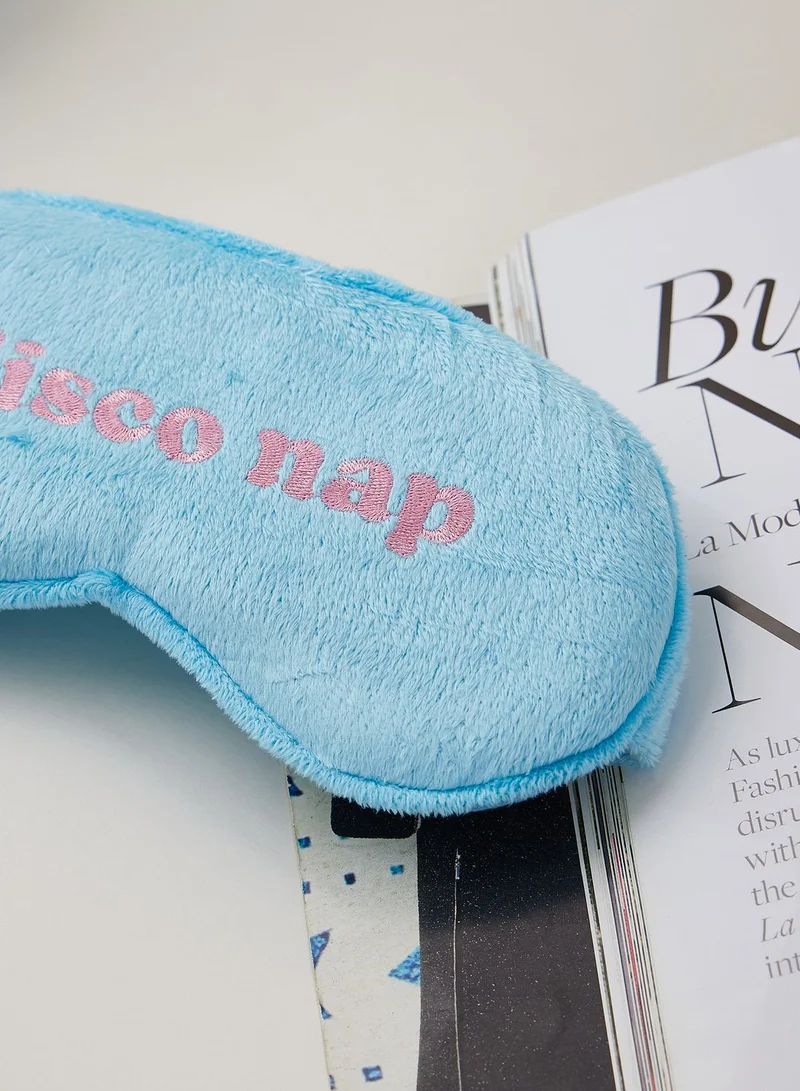Typo Faux Fur Eye Mask