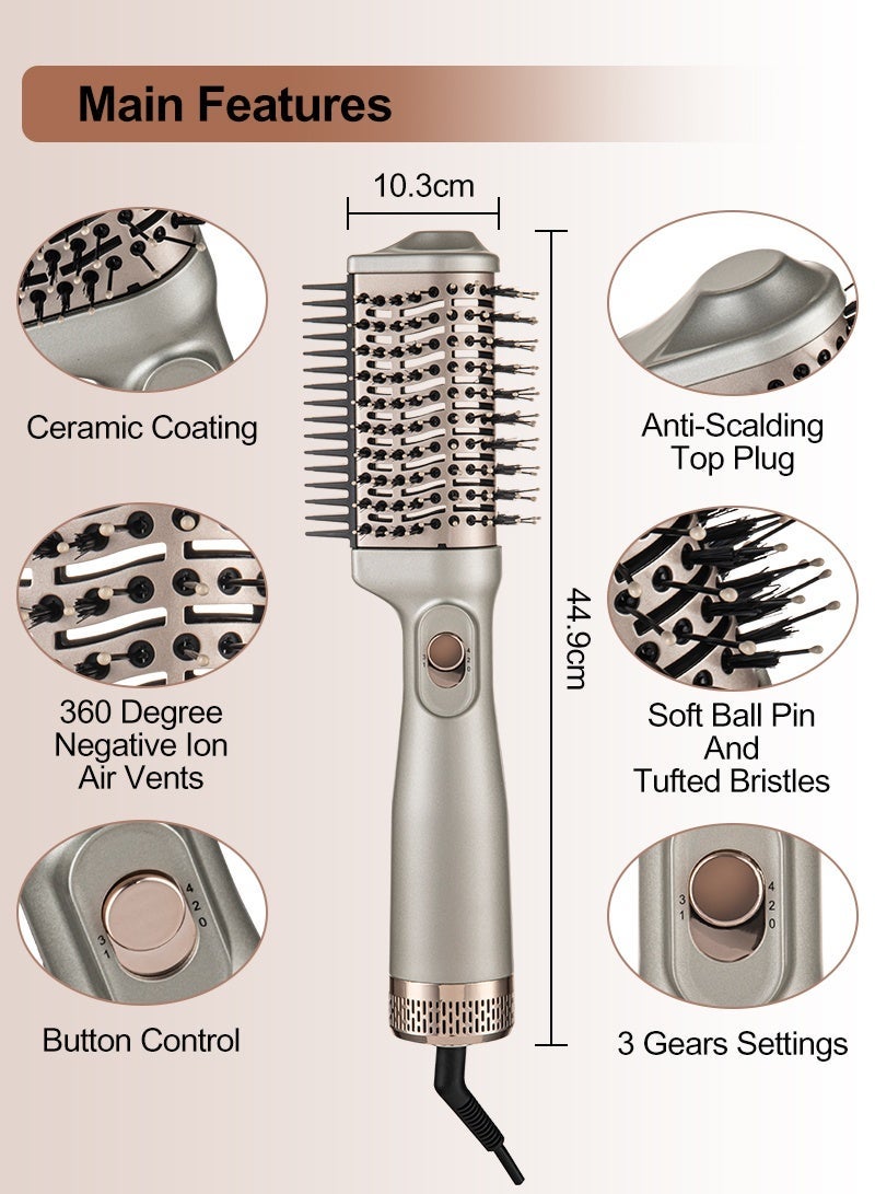 BESTIS 1200W Hair Dryer Brush- Ergonomic Barrel Shape Blow Hot Air Brush  Styler for Frizz-Free Hair, Salon Smoothing & Shine | One-Step Voluminous Blowout - Image 2