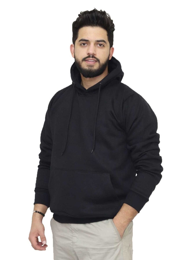 OneHand Hoodie Melton Cotton - Black - Image 1