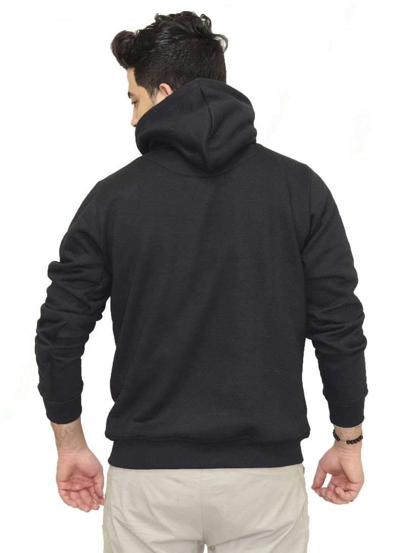 OneHand Hoodie Melton Cotton - Black - Image 3