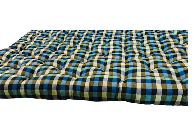 ATOOTFUSION Multicolour Double Bed King Size Cotton Quilt Star Mattress (72x72x5 Inches) - Big Soft Cotton Filled Cushy Mattress for Cozy Sleep and Extra Comfort - Image 4