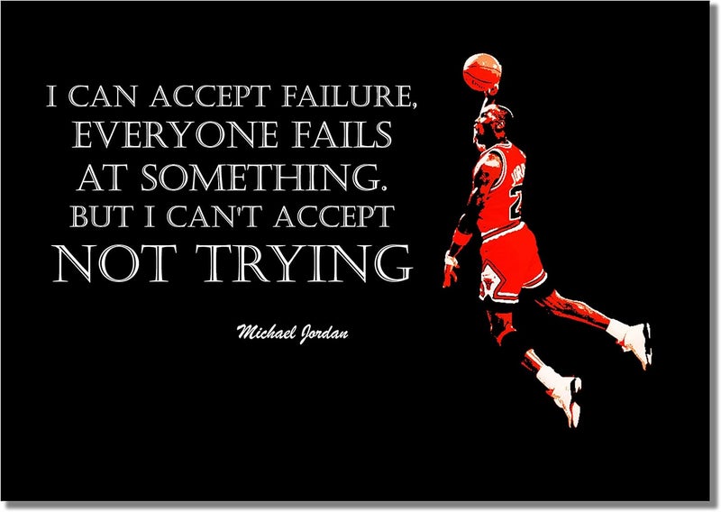 BBPosters Michael Jordan Inspirational Quote Poster - Image 1