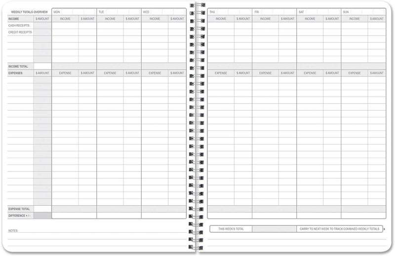 BookFactory Income and Expense Log Book/Tracker/Small Business Ledger Book/Accounting & Bookkeeping Ledger Log Book/LogBook 108 Pages - 8.5'' x 11'' Wire-O (Made in USA) - Image 2