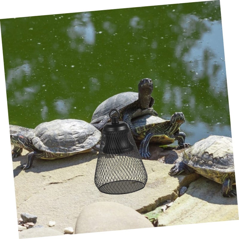 Yarnow Reptile Heat Lamp Mesh Turtle Lamp Shade Durable Easy Cleaning Black - Image 3