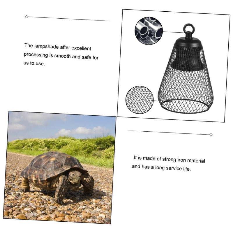 Yarnow Reptile Heat Lamp Mesh Turtle Lamp Shade Durable Easy Cleaning Black - Image 5