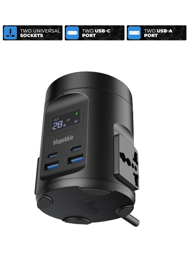 blupebble MagPod Hub 65W Power Adapter | Dual Universal Sockets with USB-A QC 3.0 Fast Charging – Compact Charging Station for Home, Office & Travel - Image 2