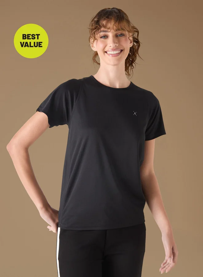 ADOT by Splash Solid Performace T-shirt with Short Sleeves and Crew Neck