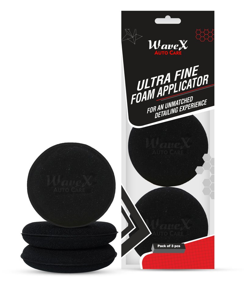 Wavex Ultrafine Foam Sponge Applicator for Tyre Dressing (Pack of 3 Black) - Image 1
