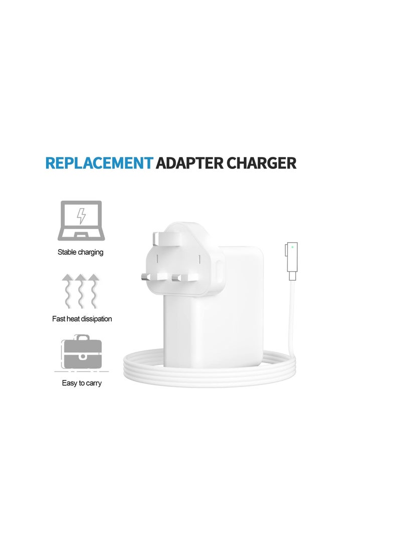 Terabyte 45W MacBook Pro Charger, Replacement L-Tip Power Adapter Laptop Charger Compatible With MacBook Air/Pro 13” & 2009/2010/2011-Mid/2012 Models A1244/A1269/A1270/1466 - White (45W ~ L) - Image 2