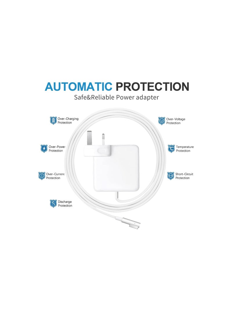 Terabyte 45W MacBook Pro Charger, Replacement L-Tip Power Adapter Laptop Charger Compatible With MacBook Air/Pro 13” & 2009/2010/2011-Mid/2012 Models A1244/A1269/A1270/1466 - White (45W ~ L) - Image 3