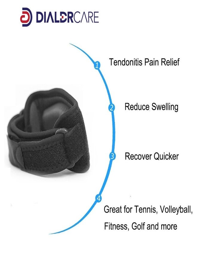 DIALDRCARE Neoprene Elbow Brace For Tendonitis Pain Relief, Forearm Pain, Physical Therapy-Adjustable Elbow Strap Support With Compression Pad (Black) (1) - Image 5