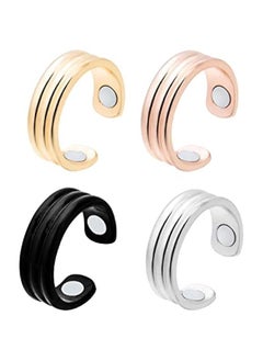 GELESE Lymphatic Drainage Therapeutic Magnetic Ring, 4Pcs Adjustable Magnectic Acupressure Ring, Copper Magnet Rings, Magnet Therapy Rings for Blood Sugar Control,Lymph Detox, Anti Snoring (4pcs)  - Image 1