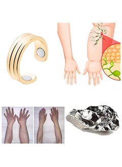 GELESE Lymphatic Drainage Therapeutic Magnetic Ring, 4Pcs Adjustable Magnectic Acupressure Ring, Copper Magnet Rings, Magnet Therapy Rings for Blood Sugar Control,Lymph Detox, Anti Snoring (4pcs)  - Image 3