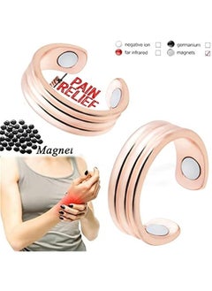 GELESE Lymphatic Drainage Therapeutic Magnetic Ring, 4Pcs Adjustable Magnectic Acupressure Ring, Copper Magnet Rings, Magnet Therapy Rings for Blood Sugar Control,Lymph Detox, Anti Snoring (4pcs)  - Image 4