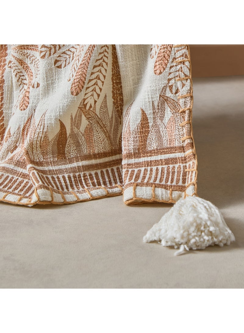Home Box Cancun Palm Print Slub Throw 170 x 130 cm  - Image 2