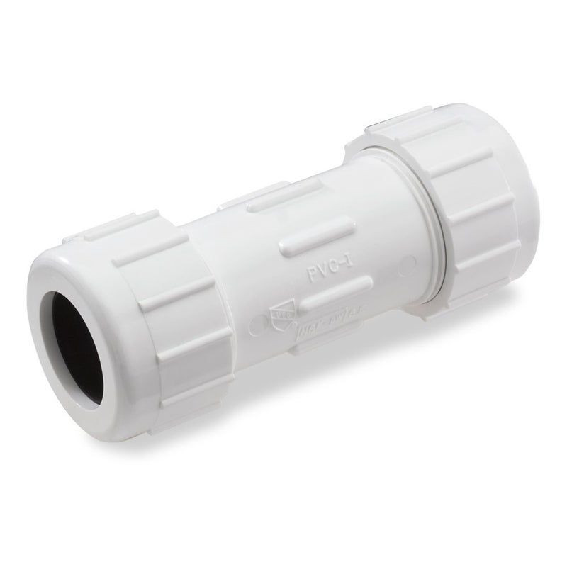 NDS CPC1000 PVC Compression Coupling Pipe Connection Compression Fitting IPS Coupling 1Inch IPS UC White