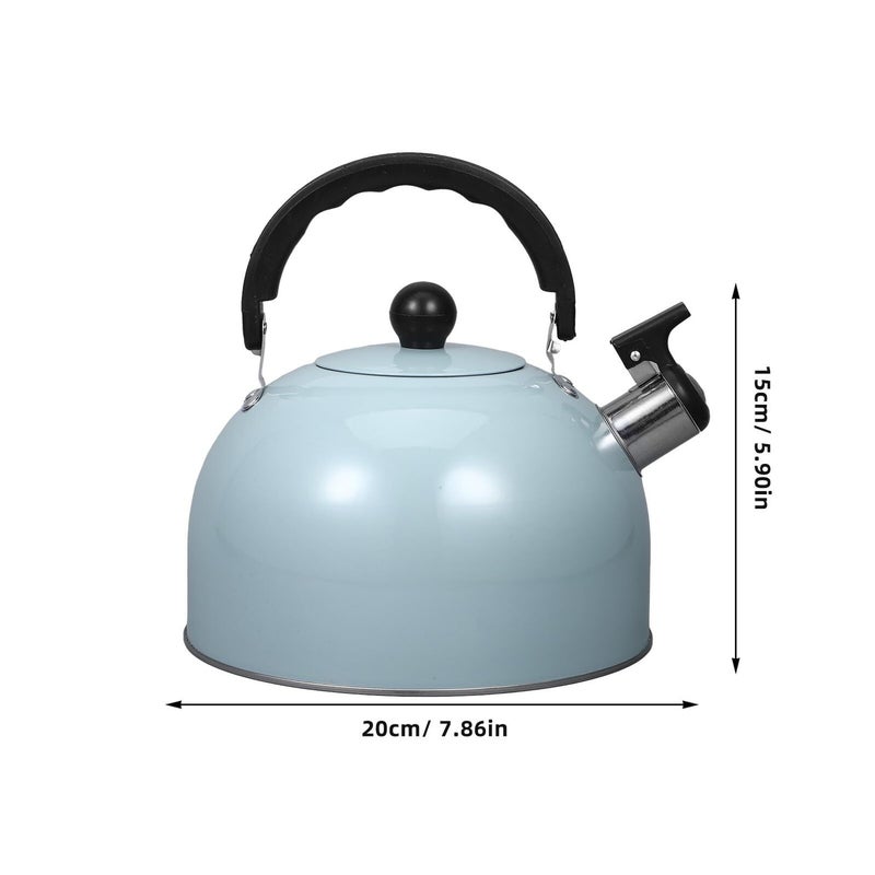 Green Vintage Whistling Tea Kettle Stovetop Induction Safe Heat Resistant Water Pot - Image 3