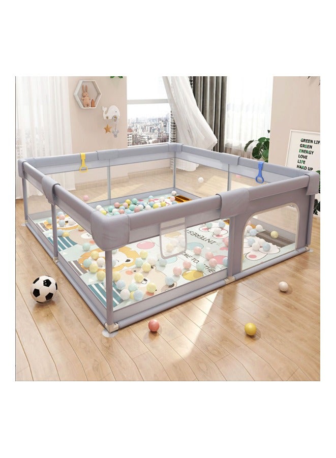 Playpen fance For Toddlers, Large Baby Playard with Gate, 120 x 160 cm Infant Safety Activity Center, Sturdy Playpen with Anti-Slip Base, Children's Fences Packable & Portable - Image 1