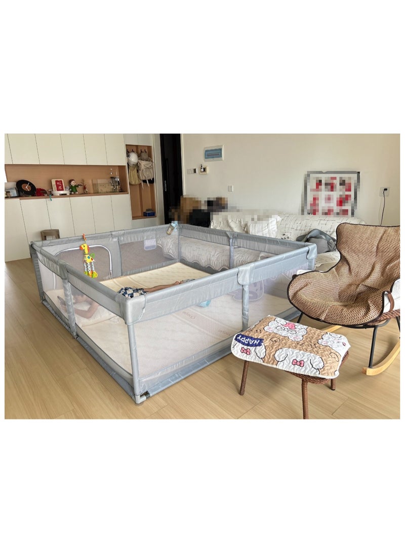 Playpen fance For Toddlers, Large Baby Playard with Gate, 120 x 160 cm Infant Safety Activity Center, Sturdy Playpen with Anti-Slip Base, Children's Fences Packable & Portable - Image 5