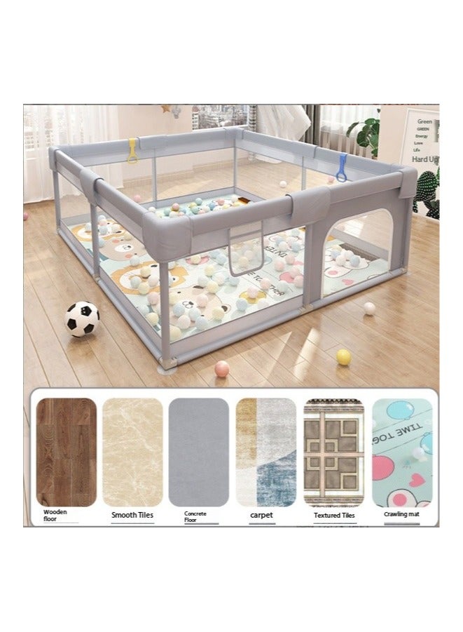 Playpen fance For Toddlers, Large Baby Playard with Gate, 120 x 160 cm Infant Safety Activity Center, Sturdy Playpen with Anti-Slip Base, Children's Fences Packable & Portable - Image 4